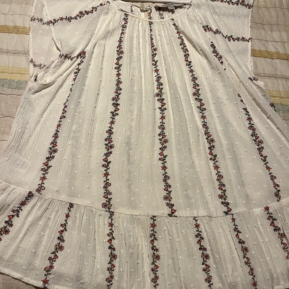 LOFT Cream Floral top